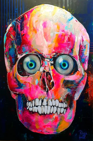 Schilderij Skull geschilderd door Patrick van Haren